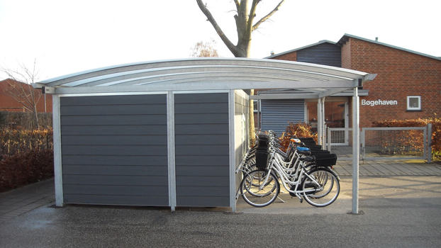 ELIPSE cykelparkering og opbevaringsrum under samme tag ved hjemmepleje