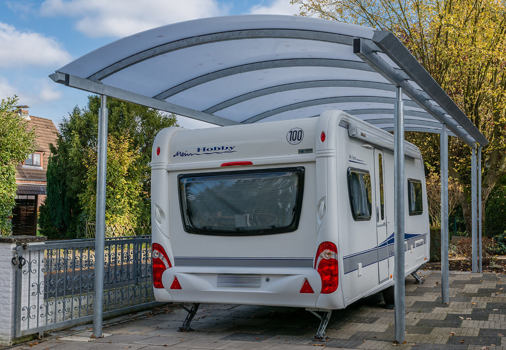 ELIPSE carport med forlængede søjler til campingvogn