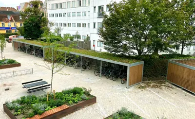 UNA Cykeloverdaekning Plads Til 25 Cykler Sedumtag