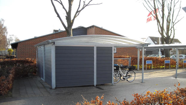 ELIPSE opbevaringsrum med cykelparkering under samme tag ved hjemmepleje