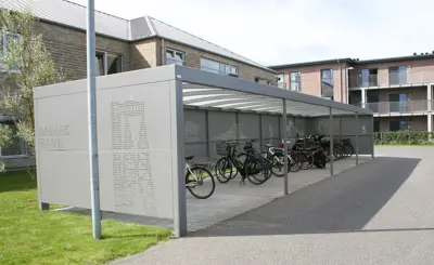 Pulverlakeret Cykeloverdaekning Model UNA Beklaedning I Pulverlakeret Hulplade