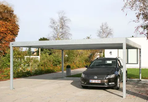 UNA fritstående dobbelt carport i varmgalvaniseret stål